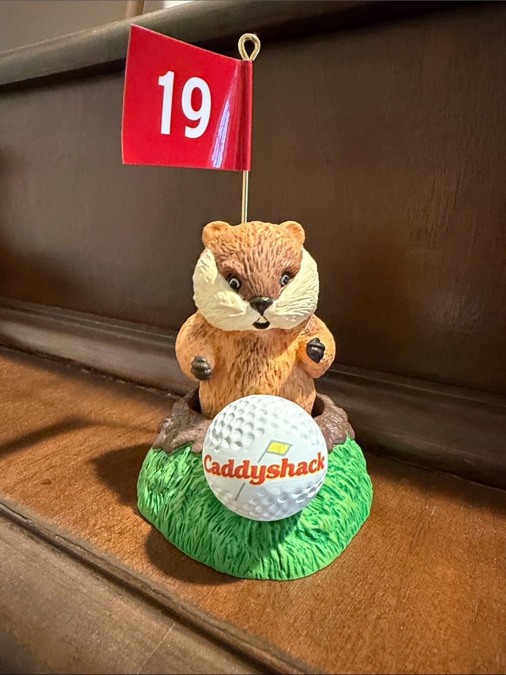 Brown Gopher Golf Flag Ornament